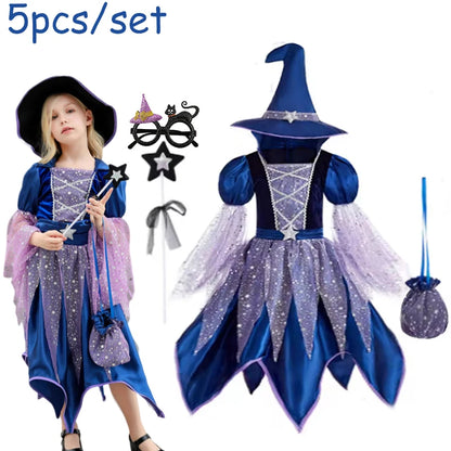 Halloween Witch Costume Dress for Girls