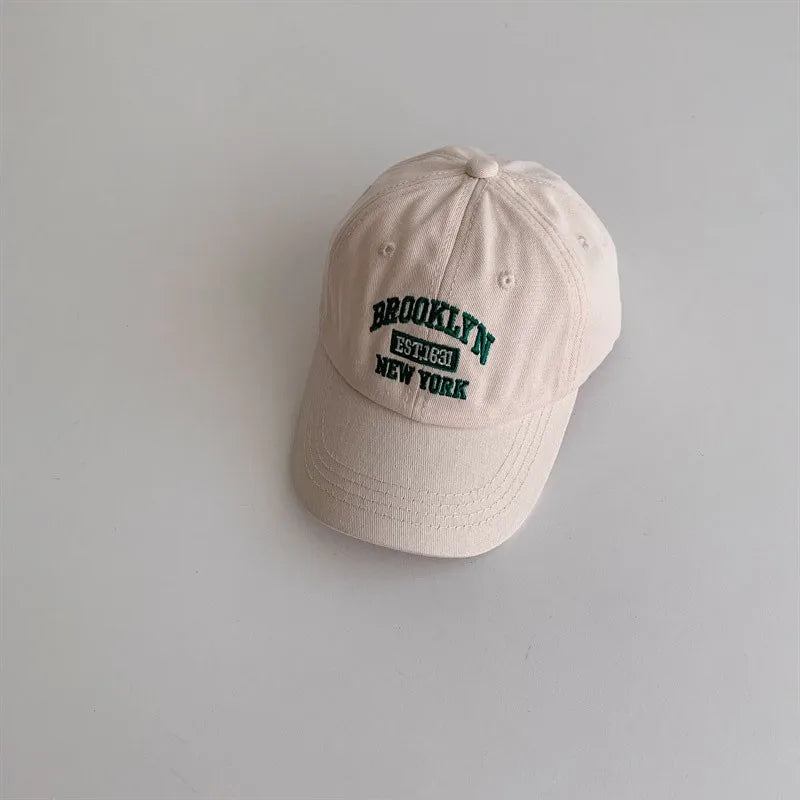 Letter Embroidery Baby Baseball Cap Solid Color Adjustable Toddler Boys Girls Snapback Hat Casual Kids Cotton Duck Tongue Caps