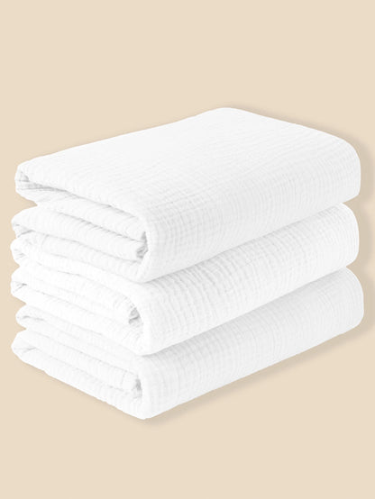 3PCS/set Soft Breathable Newborn Baby Receiving Blanket Muslin Swaddle Blankets