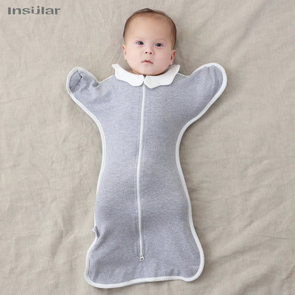 Newborn Baby Sleeping Bag Raised Hand Anti-shock Cotton Sleepsack Baby Swaddle Blanket  Anti Startle JumpItems Blanket Baby Item