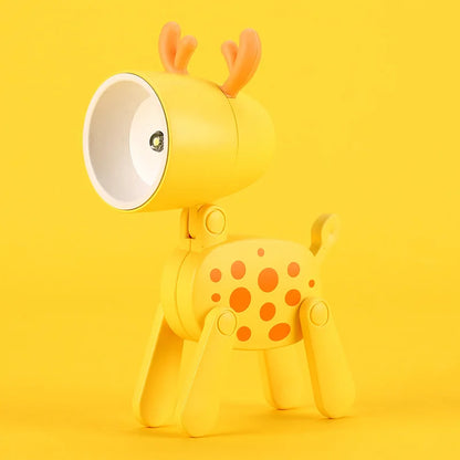 Mini Led Night Lights Folding Desk Lamp Cartoon Cute Pet Dog Deer Shape Nightlights Adjustable Kids Bedroom Bedside Decor Gift