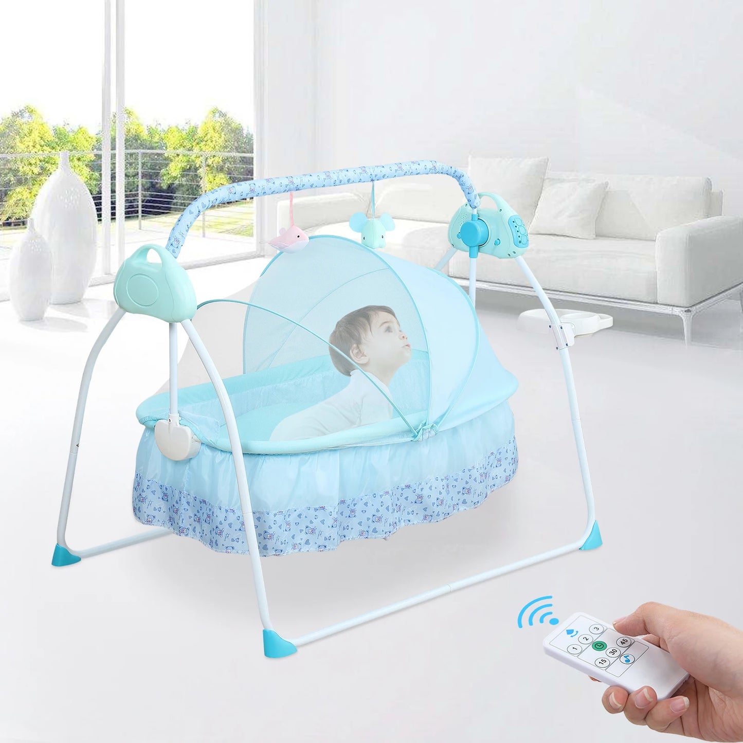Automatic Baby Swing with Music & Mosquito Net - for Infants