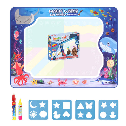 Magic Water Drawing Mat Coloring Doodle Mat with Magic Pens Montessori Toys Painting Board Educational Toys for Kids Gifts