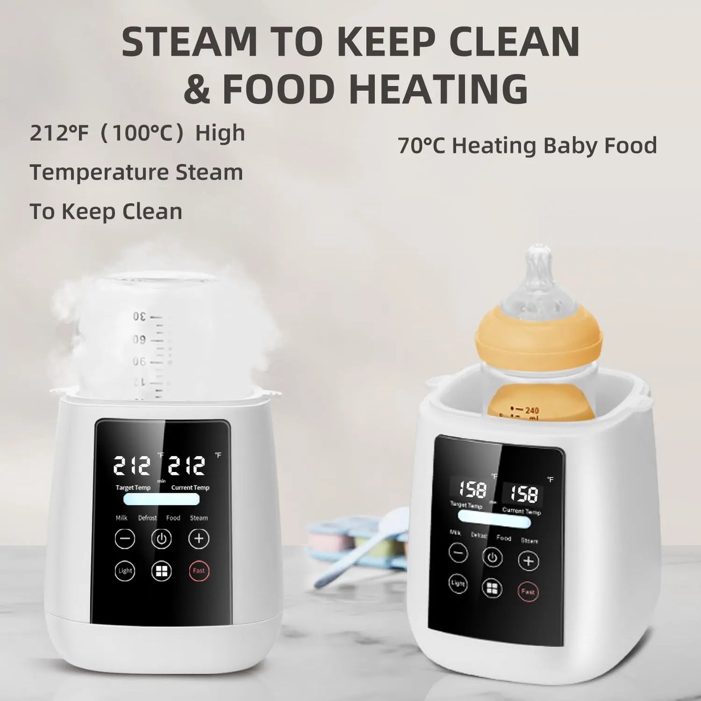 TINSOL Milk Warmer Warmer and Steriliser 6 in 1 Multifunction Breast Warmer Precise Temperature Control Baby Bottle Warmer