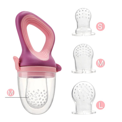 SAIDAH Infant Baby Food Fruit & Vegetable Feeder with Medium Mesh Bag Food Grade Liquid Silicone Yummy Nourishment Feeding