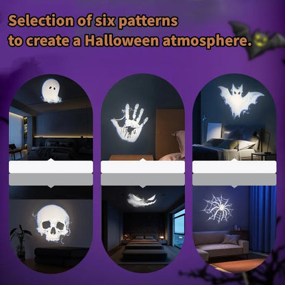 USB Halloween Projector Light with Ghost & Skull Patterns