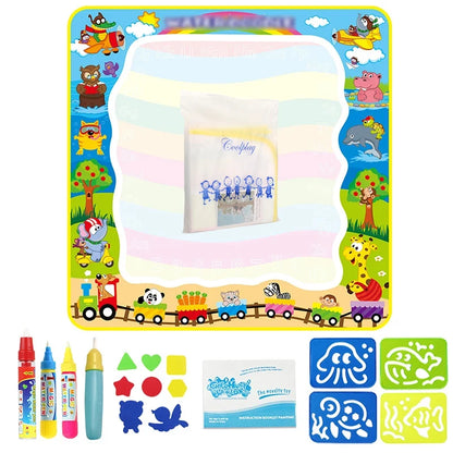 Magic Water Drawing Mat Coloring Doodle Mat with Magic Pens Montessori Toys Painting Board Educational Toys for Kids Gifts