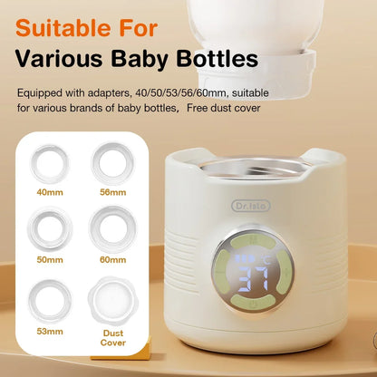 Portable Baby Milk Warmer LED Display Nursing Bottle Heater for Outdoor Travel with Dry Burn Prevention Baby Feeding Accessory