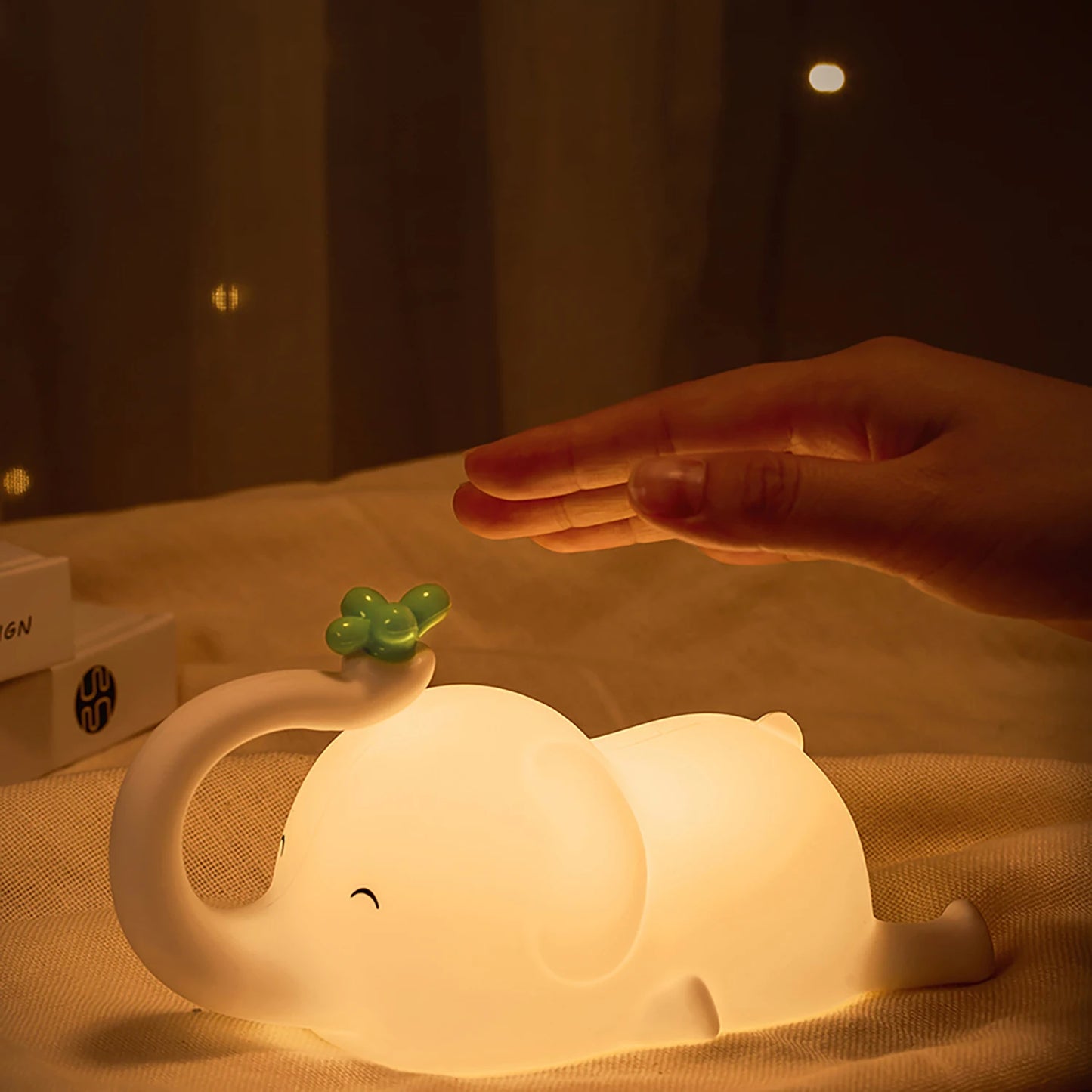 Cute Silicone Night Lights Sheep Cartoon Bedroom Lamp for Children's Room Decor Rechargeable Timing Dimming Sleep Night Light