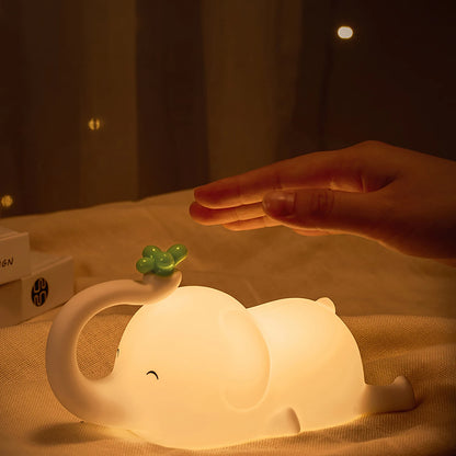 Cute Silicone Night Lights Sheep Cartoon Bedroom Lamp for Children's Room Decor Rechargeable Timing Dimming Sleep Night Light