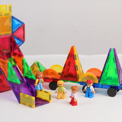 Magplayer Magnetic Building Blocks Construction Strong Magnet Tiles Children Montessori Educational Toys for Kids Christmas Gift