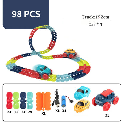 LED Flexible Racing Track Car Set