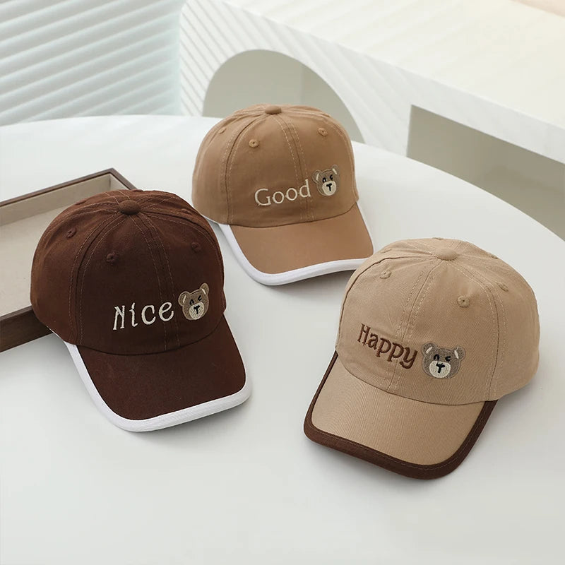 Letter Embroidery Baby Baseball Cap Solid Color Adjustable Toddler Boys Girls Snapback Hat Casual Kids Cotton Duck Tongue Caps