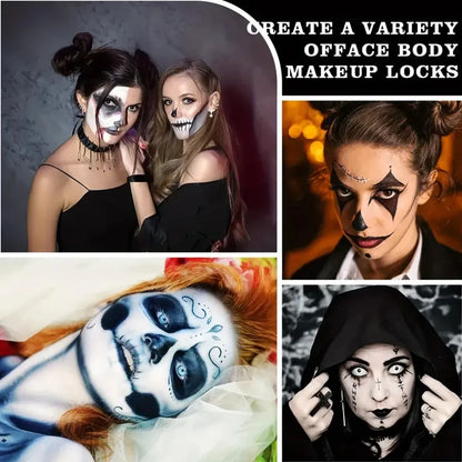 Water Activated Face & Body Paint - 6 Colors with Brush