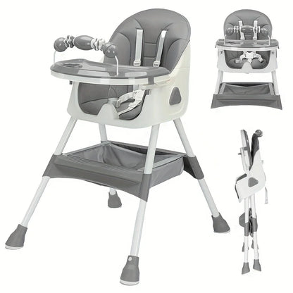 Foldable Baby High Chair 6 Months Plus, with Large Antislip Pad & Rack, Easy to Clean Feeding , E500
