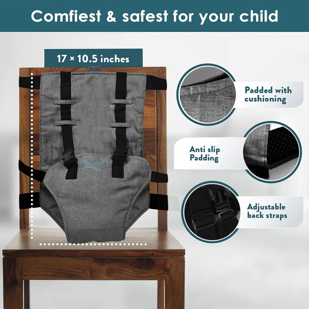 Portable Baby High Chair Safety Seat Harness for Toddler, Baby Travel Essential Easy High Booster Seat Cover for Infant Eating