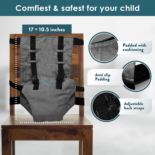 Portable Baby High Chair Safety Seat Harness for Toddler, Baby Travel Essential Easy High Booster Seat Cover for Infant Eating