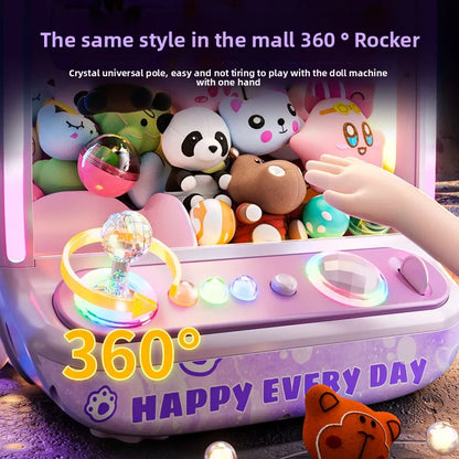 DIY Automatic Doll Machine Kids Coin Operated Play Game Mini Claw Catch Toys Crane Machines Music Doll for Christmas gifts