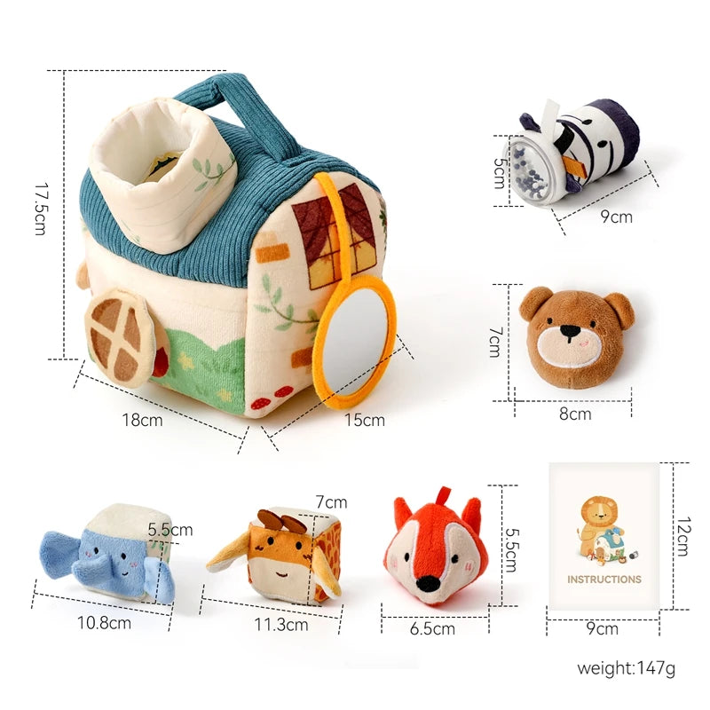 Montessori Cloths Toys Magic Cotton Animal Tissue Box Kids Finger Exercise Cloth Busy Box Toys Baby Educational Activity Sensory