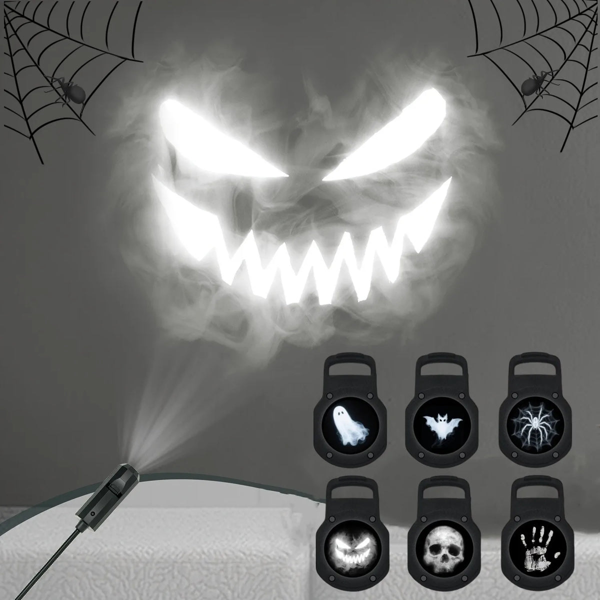 USB Halloween Projector Light with Ghost & Skull Patterns