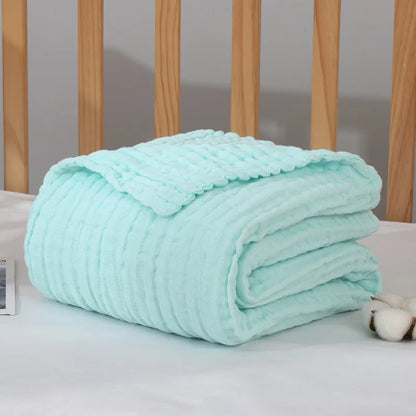 6 Layers Bamboo Cotton Baby Receiving Blanket Infant Kids Swaddle Wrap Blanket Sleeping Warm Quilt Bed Cover Muslin Baby Blanket
