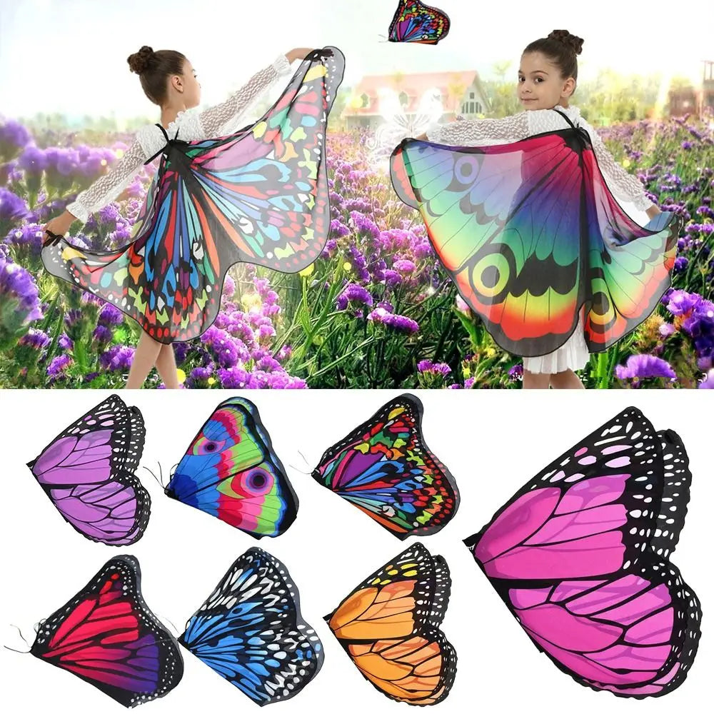 Kids Butterfly Wings Shawl Costume Cape
