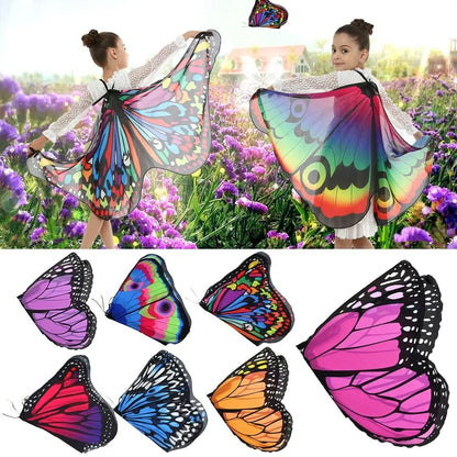 Kids Butterfly Wings Shawl Costume Cape