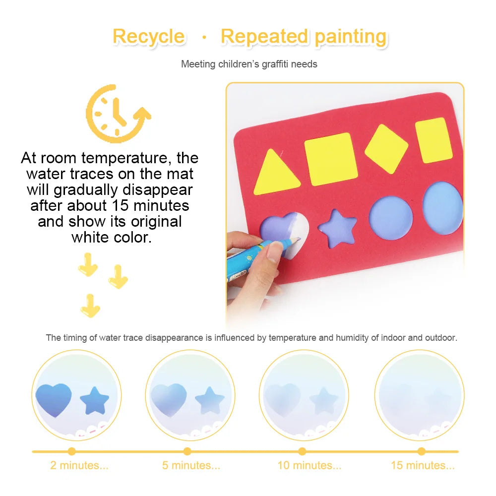 Magic Water Drawing Mat Coloring Doodle Mat with Magic Pens Montessori Toys Painting Board Educational Toys for Kids Gifts