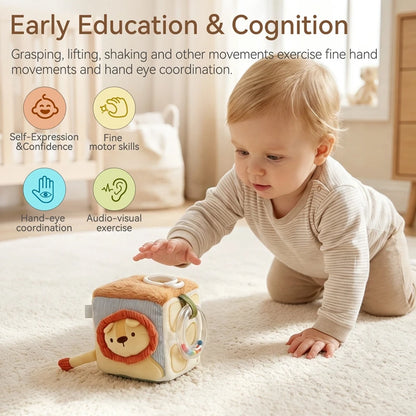 Montessori Cloths Toys Baby Soft Sensory Cube Plush Hanging Toy Early Childhood Educational Toys Promotes Sensory Development