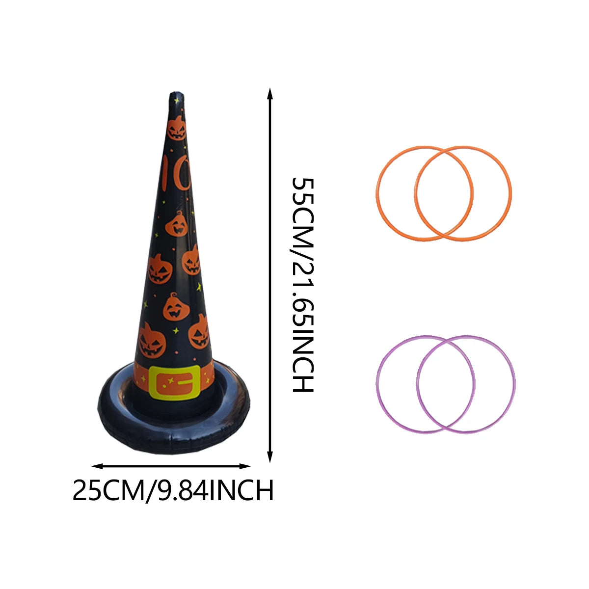 Halloween Ring Toss Game with Inflatable Witch Hat
