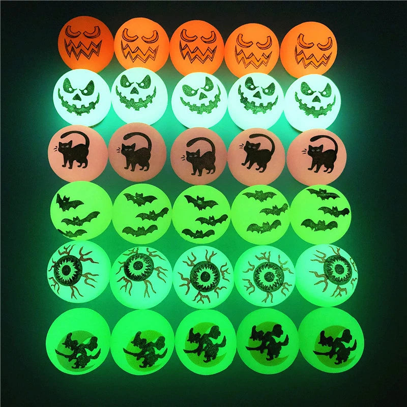 Glow in the Dark Halloween Bouncing Balls - Bulk Pack