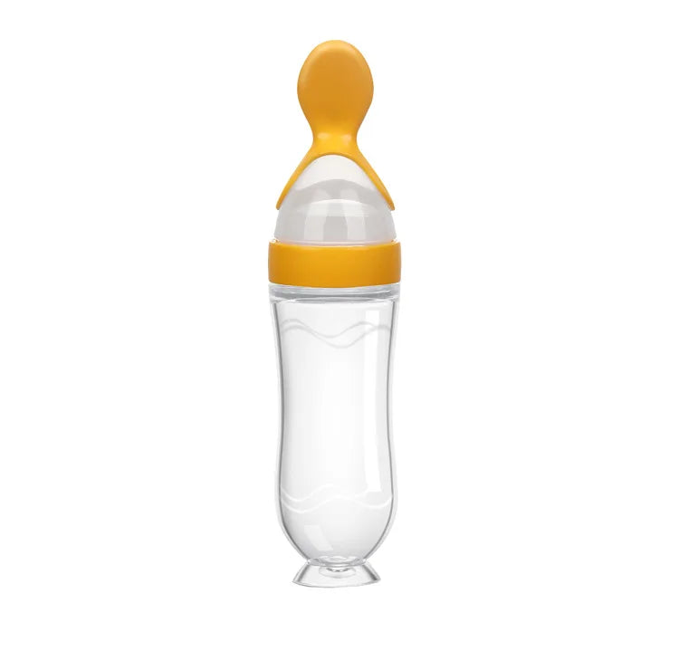Baby Silicone Squeezing Feeding Bottle Newborn Baby Training Spoon Infant Cereal Food Supplement Feeder Bbay Safe Tableware