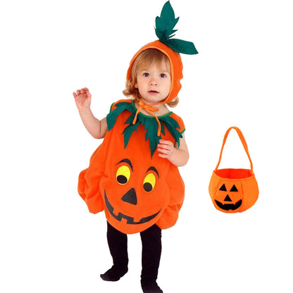 Kids Pumpkin Costume with Hat for Boys & Girls