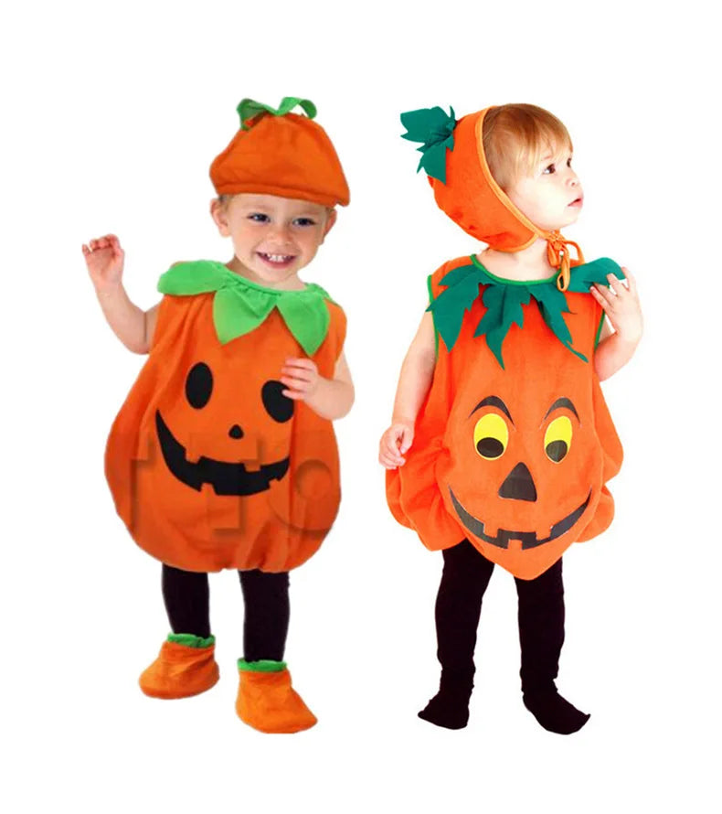Kids Pumpkin Costume with Hat for Boys & Girls
