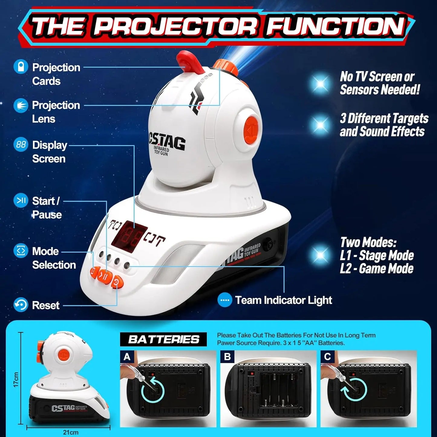 CSTAG Duck UFO Laser Tag Shooting Game Toy