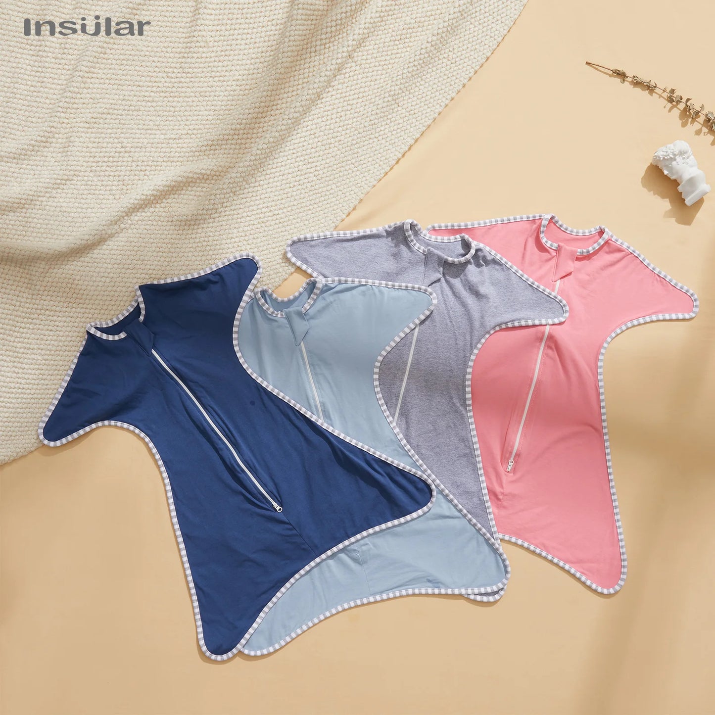 Insular Newborn Baby Girl Boy Anti-Startle Cotton Baby Wrap Receiving Swaddling Blanket