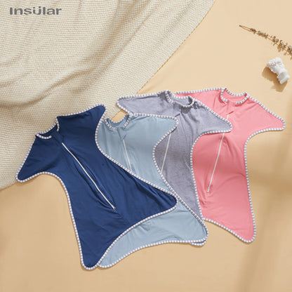 Insular Newborn Baby Girl Boy Anti-Startle Cotton Baby Wrap Receiving Swaddling Blanket