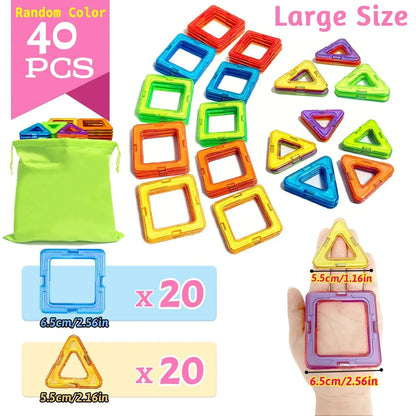 Magnetic Magnetic Toys for Boys Girls Magnetic Blocks Building Set for Toddlers Educational Toys Kids DIY Montessori Gifts