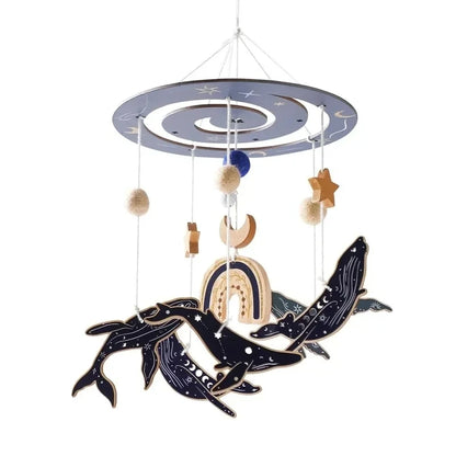 Baby Rattle Toy Bed Bell Bracket Wooden Mobile 0-12 Months Newborn Crochet Bed Bell Hanging Toys Holder Bracket Infant Crib Gift