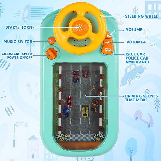 Kids Simulation Steering Wheel Toy with Sound & Lights