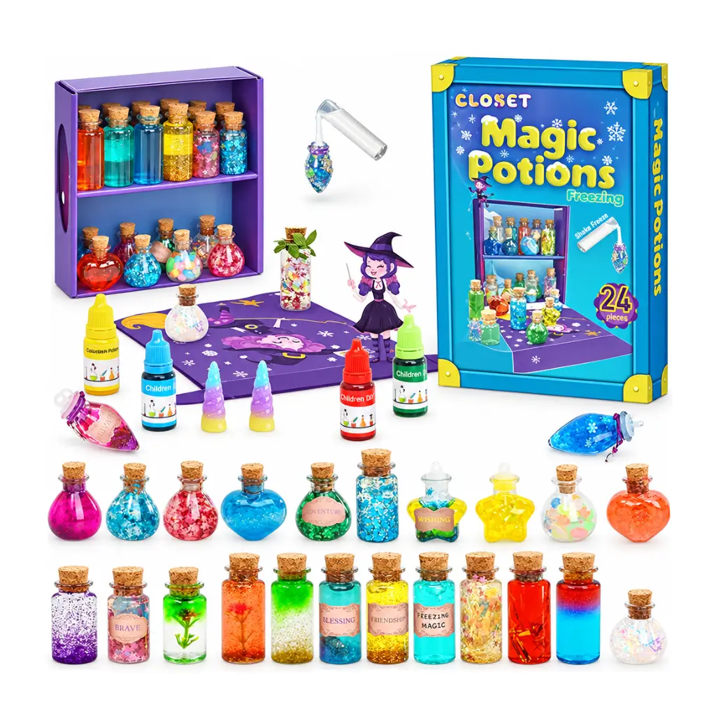Fairy potion kit on a white studio background