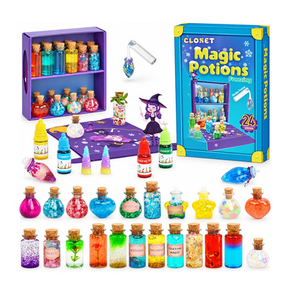 Fairy potion kit on a white studio background